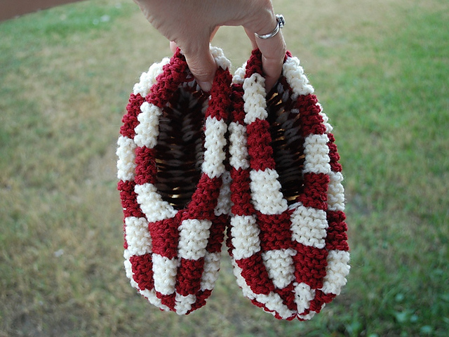 knitted granny slippers